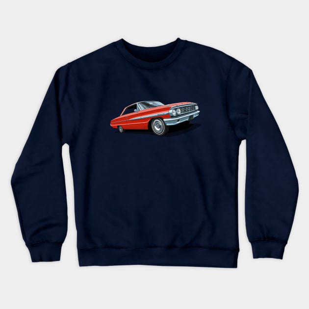 1964 Ford Galaxie 500 in rangoon red Crewneck Sweatshirt by candcretro